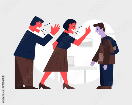 Domestic abuse concpt. Vector illustration
