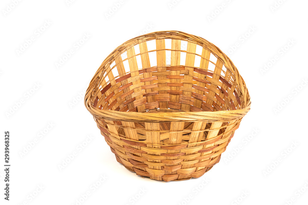 wicker fruit baskets isolated on white background wicker fruit baskets isolated on white background