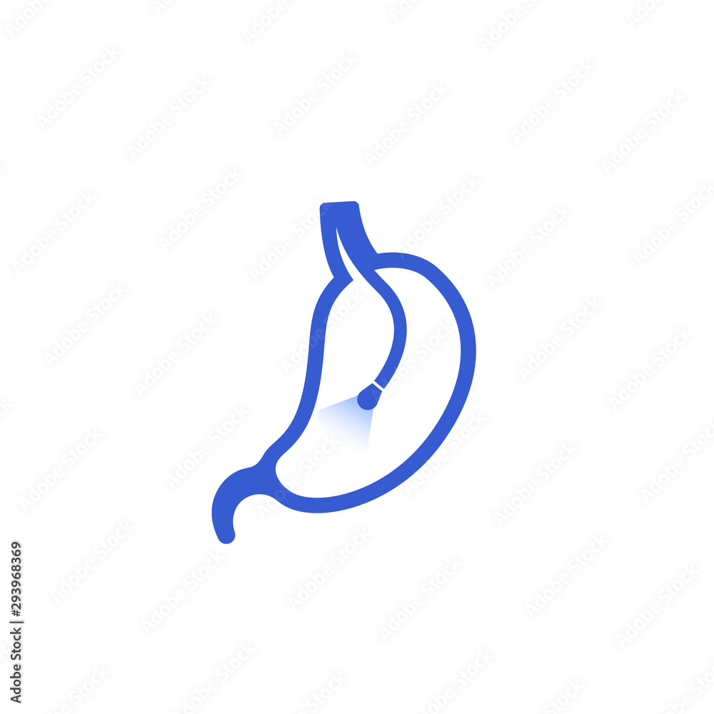 endoscopy icon, stomach and endoscope, vector endoscopy icon, stomach and endoscope, vector