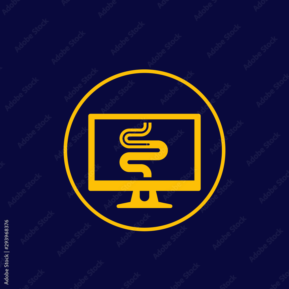 endoscopy vector icon in circle endoscopy vector icon in circle