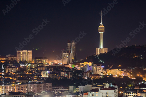 view of Pattaya city at night