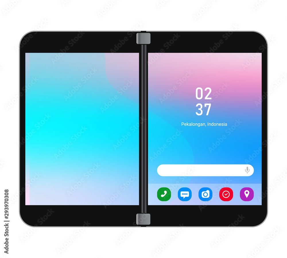 dual screen folding phone gadget smartphone vector dual screen folding phone gadget smartphone vector