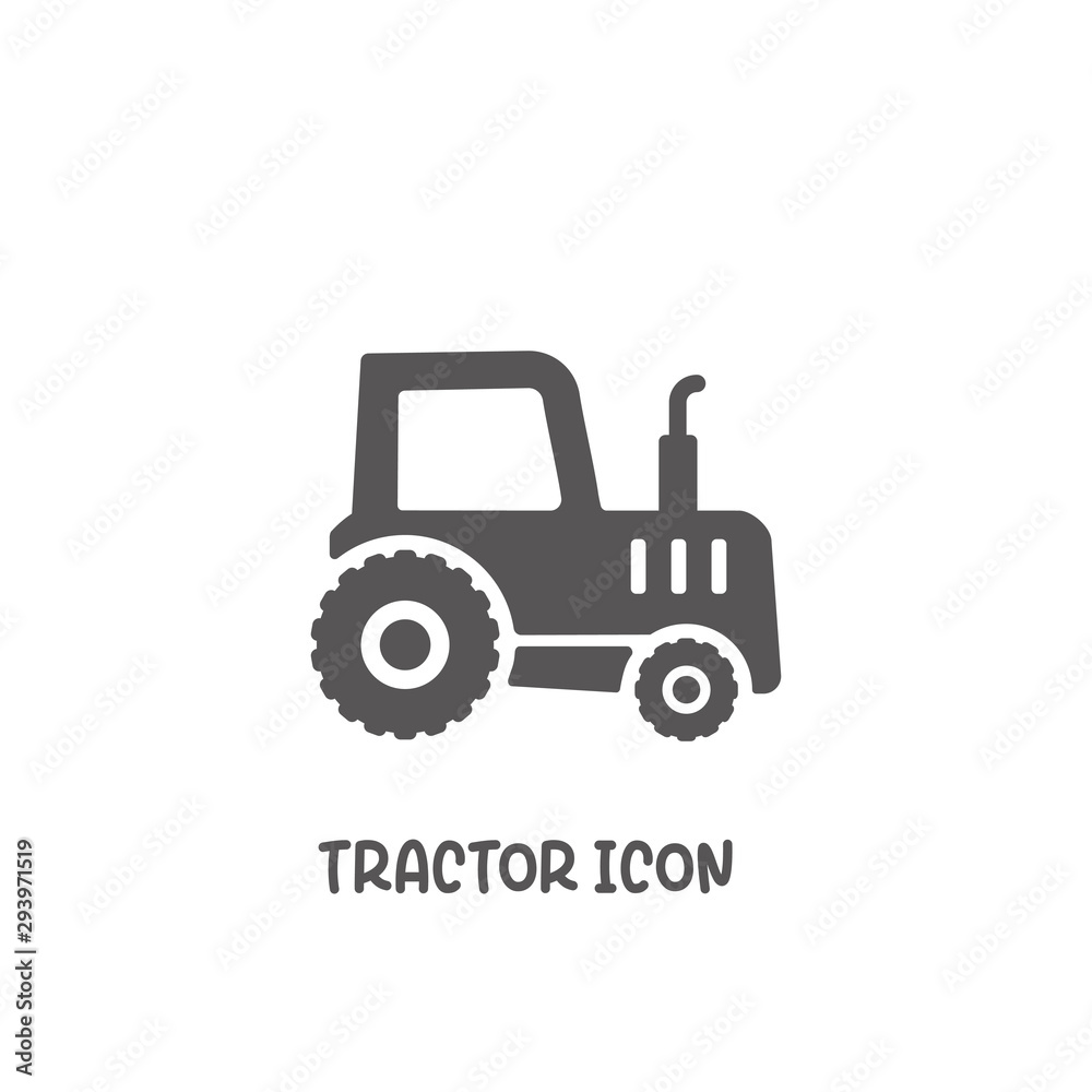 Naklejka premium Tractor icon simple flat style vector illustration.