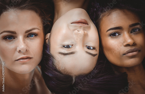 Face portraits with women of different ethnicities. Concept about woman , and human mankind © oneinchpunch