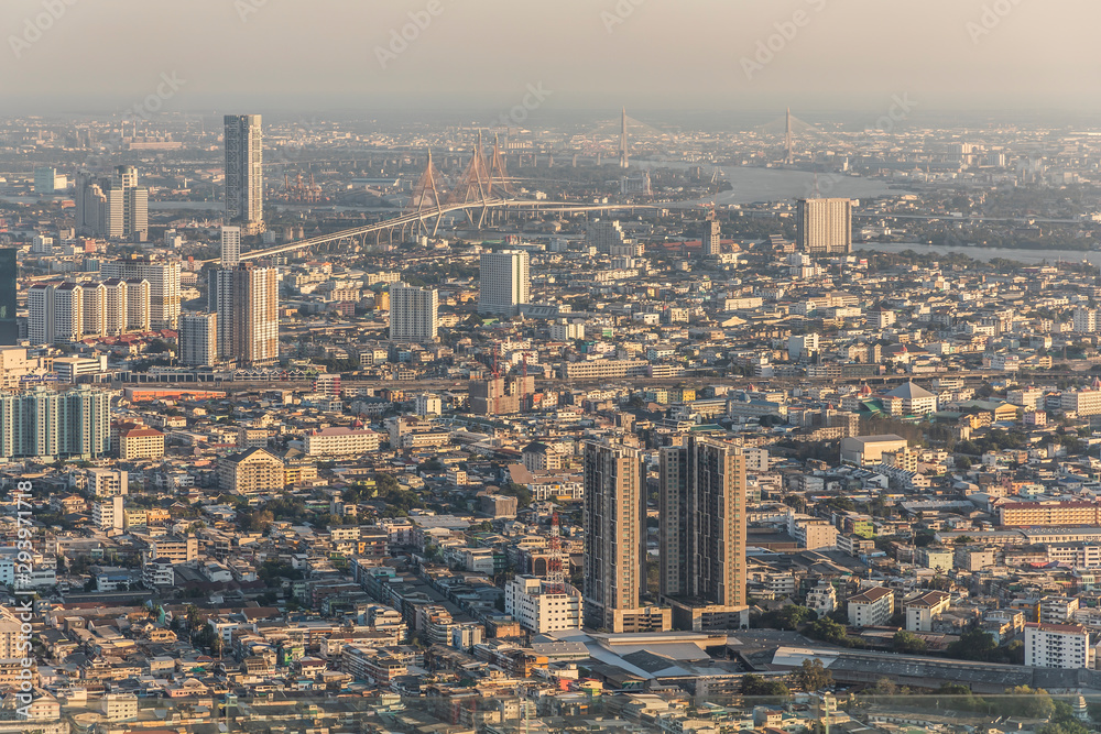 A panoramic view of the skyscrapers of the city of Bangkok