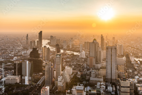 Bangkok city panorama at sunset