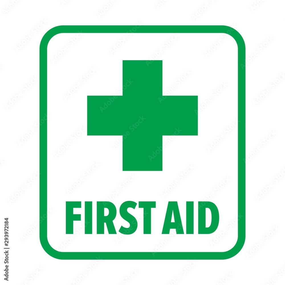 First aid emergency kit sign First aid emergency kit sign
