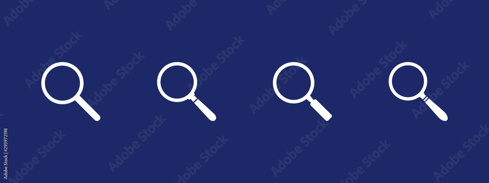 Search icon. Magnifying glass icon, vector magnifier or loupe sign. Search icon. Magnifying glass icon, vector magnifier or loupe sign.