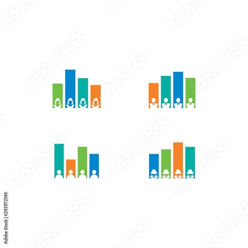 Set of Polling chart vector icon illustration design 
