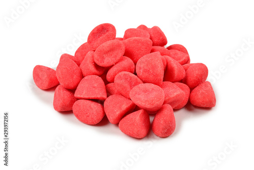 Juicy colorful jelly sweets isolated on white. Gummy candies.