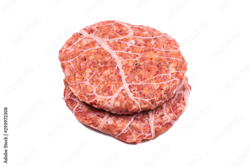 Obraz premium Burger cutlet isolated on white.