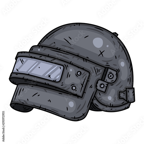 Pubg helmet level 3. Vector illustration isolated on white background.