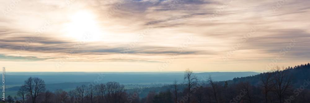 Panorama of a landscape with a overcast sky Panorama of a landscape with a overcast sky