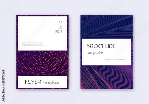 Stylish cover design template set. Violet abstract
