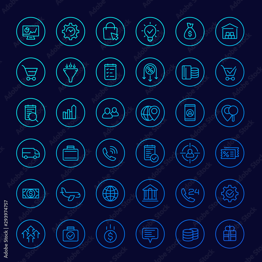 business and e-commerce icons, line vector business and e-commerce icons, line vector