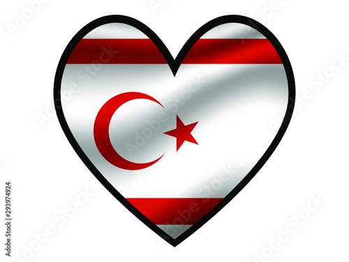 Free Download North Cyprus  National flag inside Big heart. Original color and proportion. vector illustration, from world countries of all continent set. Isolated on white background - GFXLoad