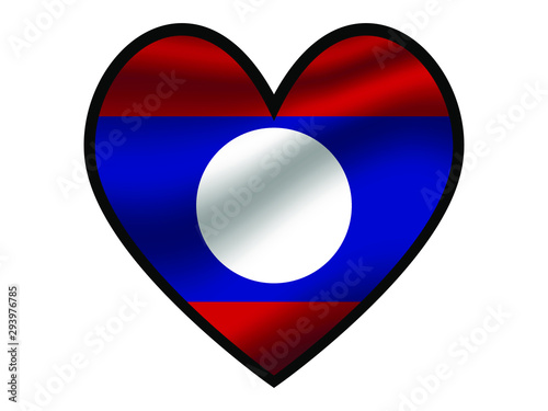 Free Download Laos National flag inside Big heart. Original color and proportion. vector illustration, from world countries of all continent set. Isolated on white background - GFXLoad