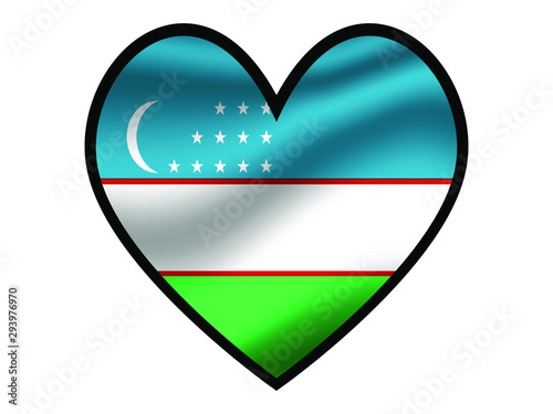 Uzbekistan National flag inside Big heart. Original color and proportion. vector illustration, from world countries of all continent set. Isolated on white background Free Download Uzbekistan National flag inside Big heart. Original color and proportion. vector illustration, from world countries of all continent set. Isolated on white background - GFXLoad