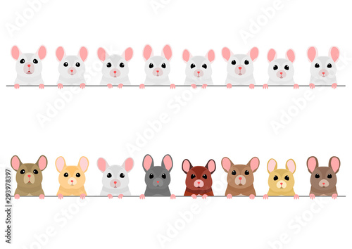 cute mice border set