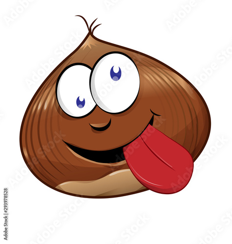 funny chestnut character mascot isolated on white