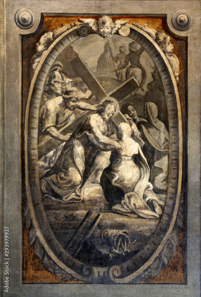 Station of the cross, by Parmigianino in the Basilica of Santa Maria della Steccata, Parma, Italy
