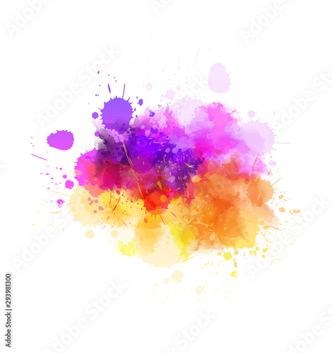 Multicolored splash watercolor blot