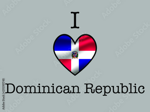 Free Download Dominican Republic  National flag inside Big heart and meaning i LOVE. Original color and proportion. vector illustration,  set. Isolated on gray background - GFXLoad