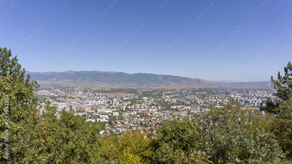 scenic view over macedonians capitol skopje
