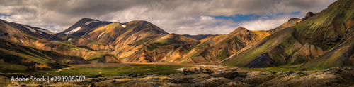 Beautiful landscape view of landmannalaugar mountain photo