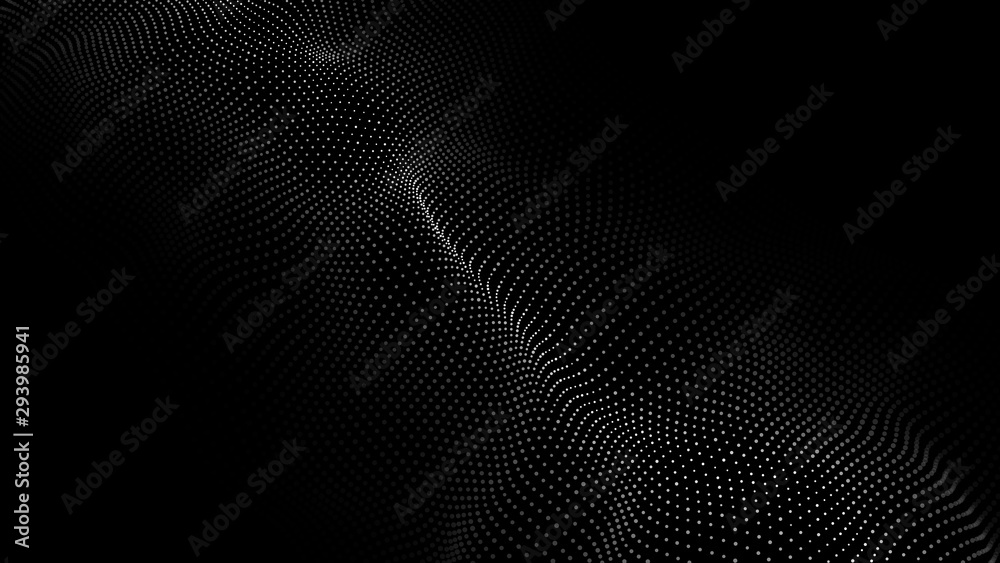 Wave of particles. Abstract background with a dynamic wave. Big data visualization. Vector illustration. Wave of particles. Abstract background with a dynamic wave. Big data visualization. Vector illustration.