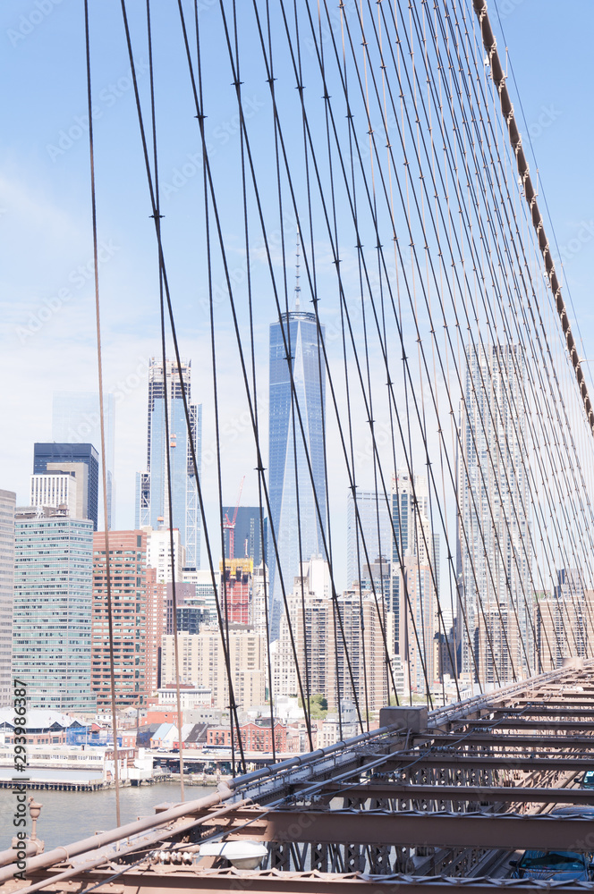 Details of Brooklin bridge in New York