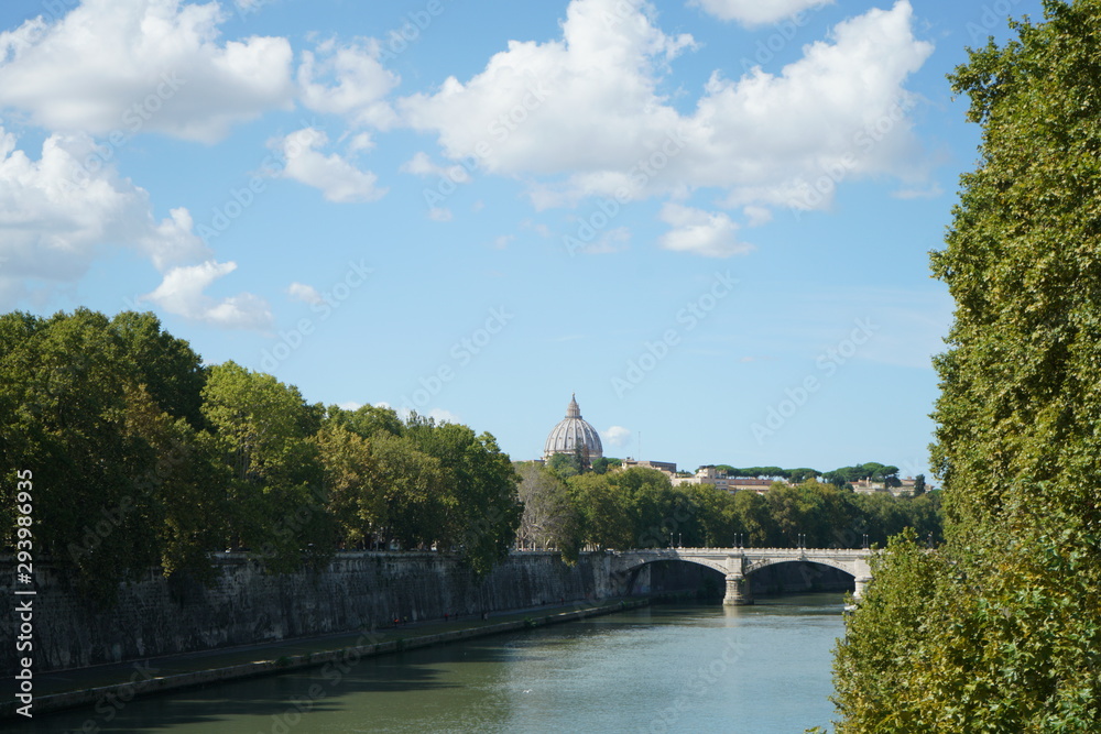 Naklejka premium panorama di Roma con il Tevere