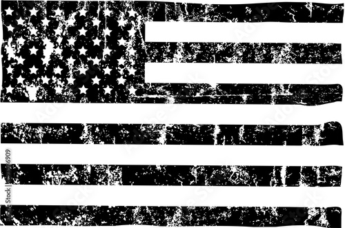 grungy american flag mockup,black and white, stars and stripes, vector