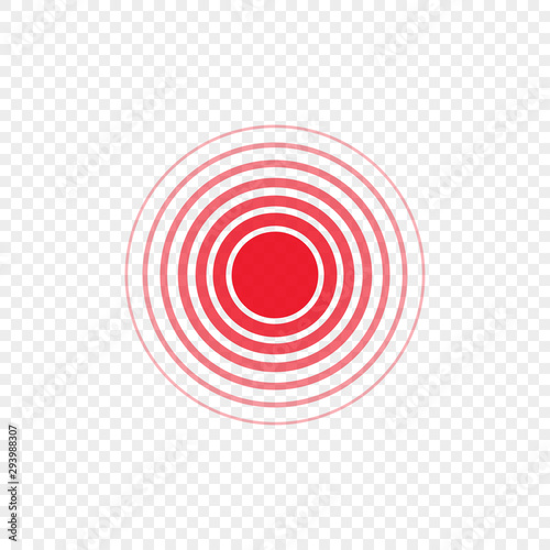red ring, pain circle on a transparent background