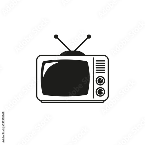 retro tv vector icon on white background