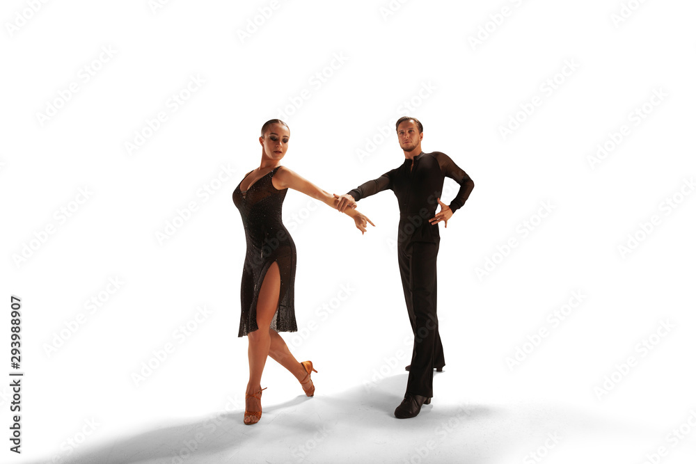 Obraz premium Ballroom dancing isolated on white.