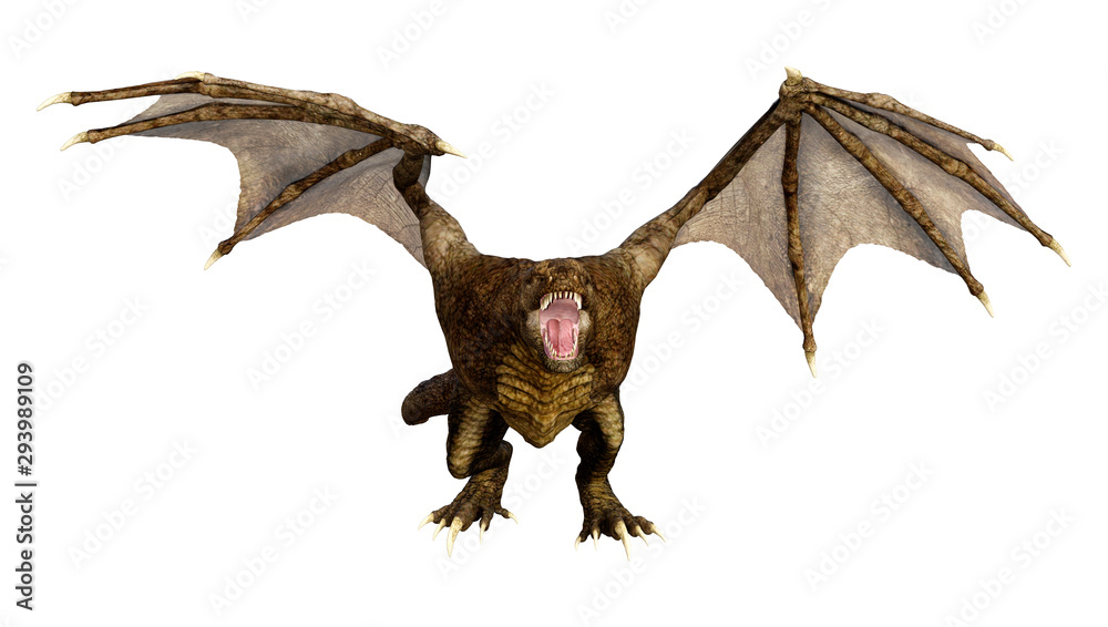 Obraz premium 3D Rendering Fairy Tale Dragon on White