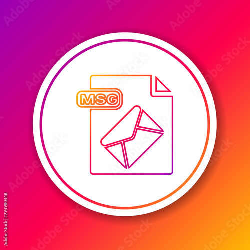 Color line MSG file document. Download msg button icon isolated on color background. MSG file symbol. Circle white button. Vector Illustration