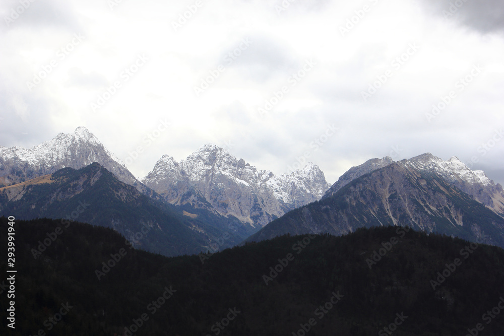 Snow mountain peak, mountain range in Austria Snow mountain peak, mountain range in Austria