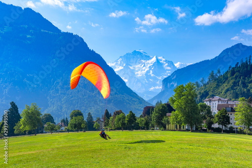 Paraglider in Interlaken, Switzerland