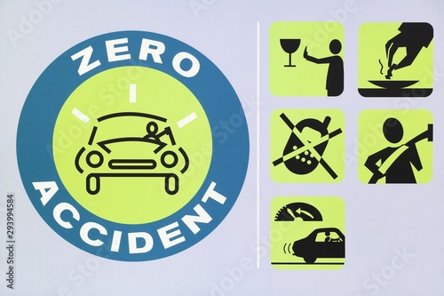 Zero car accident symbol illustration photo