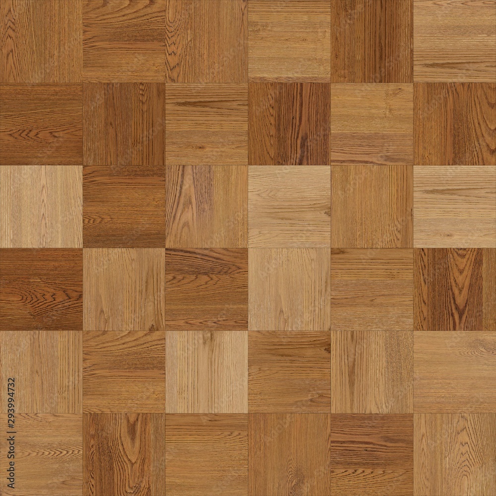 Seamless wood parquet texture chess light brown - obrazy, fototapety, plakaty 