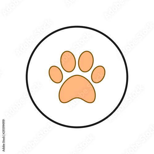 Paw icon vector. Paw Print icon