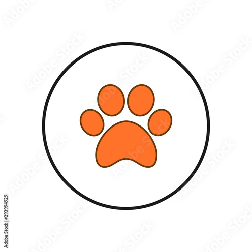 Paw icon vector. Paw Print icon