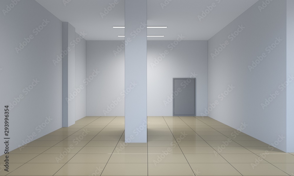 Obraz premium empty pavilion, interior visualization, 3D illustration