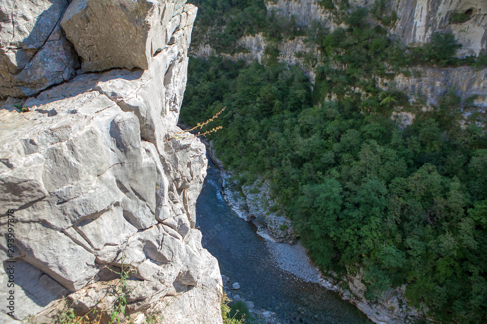 steep rock , Tara river aerial view 