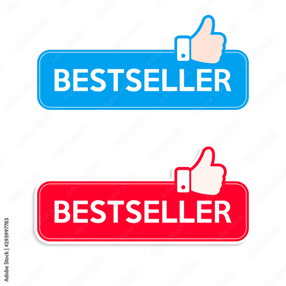 Bestseller. Icon set. Recommended thumbs up icon banner. Vector illustration. Bestseller. Icon set. Recommended thumbs up icon banner. Vector illustration.