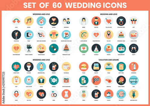 Wedding icons set for business