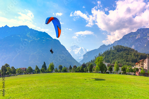 Paraglider in Interlaken, Switzerland