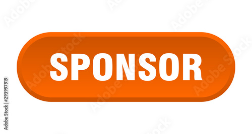 sponsor button. sponsor rounded orange sign. sponsor